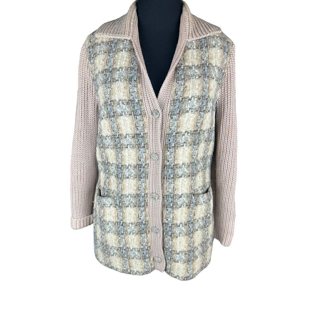 Vintage Freedom wear wool Irish tweed coatigan cardigan sweater jacket Ireland